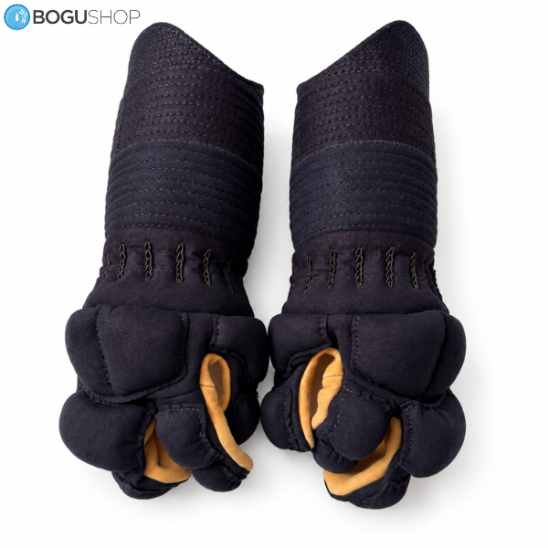 Naginata Kote – Navy Clarino with Deerskin Palms