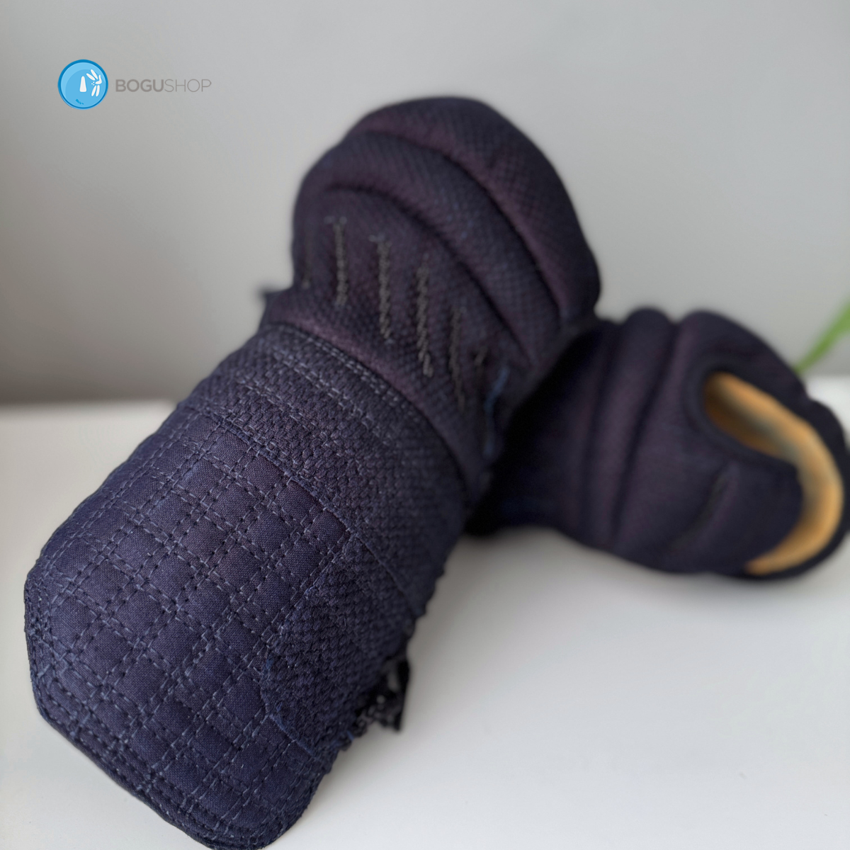 Palm view of Japanese deer leather Kote