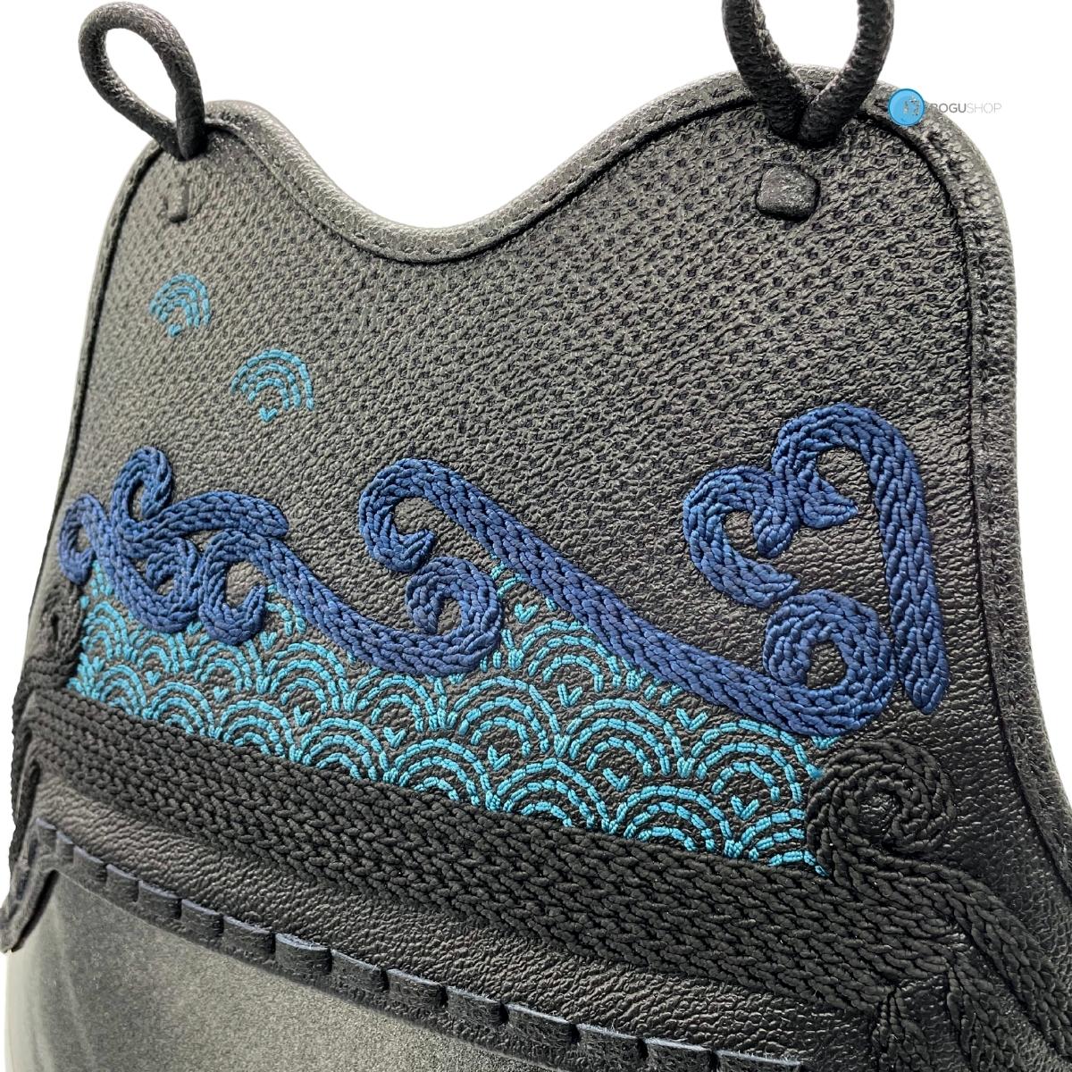 Premium Blue Wave 50 Slates Imitation Bamboo Do (2 legs Mune embroidery) #2