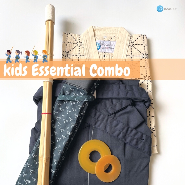 Kids Essential Combo (TC Hakama, White Musashi, Practice Shinai, Shinai Bag)