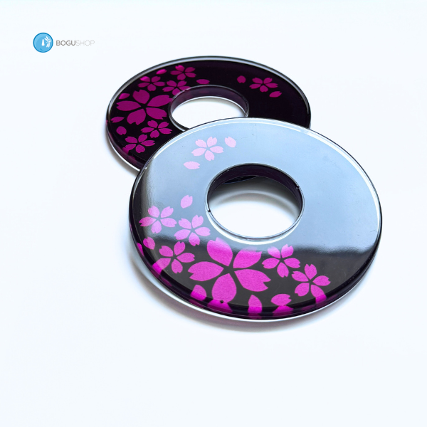 Reflective Keshou Tsuba - Sakura Pink